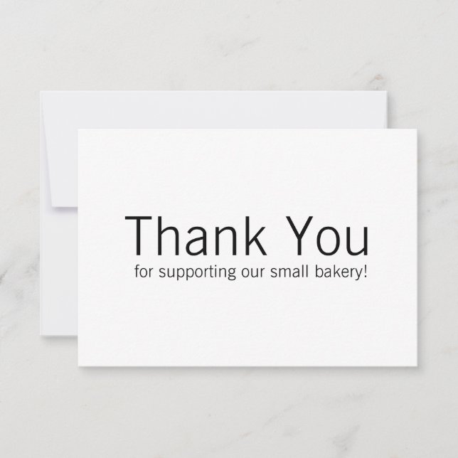 Simple Brand Ready Bakery Flat Thank You Card (Front)