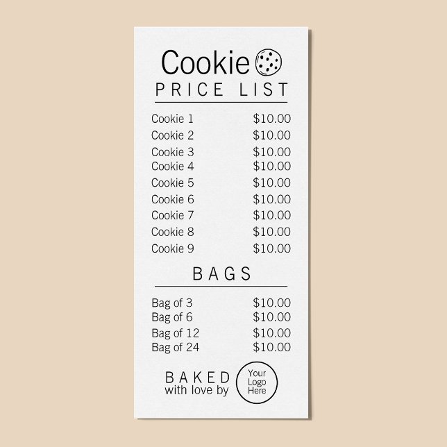 Simple Brand Ready Bakery Price List Rack Card (Creator Uploaded)