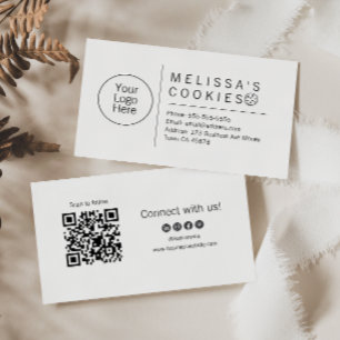 Simple Brand Ready Bakery QR Code Business Card