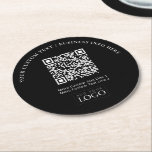 Simple Branded Business Logo QR Code Promotional Round Paper Coaster<br><div class="desc">Add branded detail to your business with this personalised paper coaster. This design features template for your logo and QR code.(*Use PNG QR code file with transparent background) You can use this custom coasters for restaurants,  cafe,  bar,  banquets,  or events. More business supplies are available at my store BaraBomStudio.</div>
