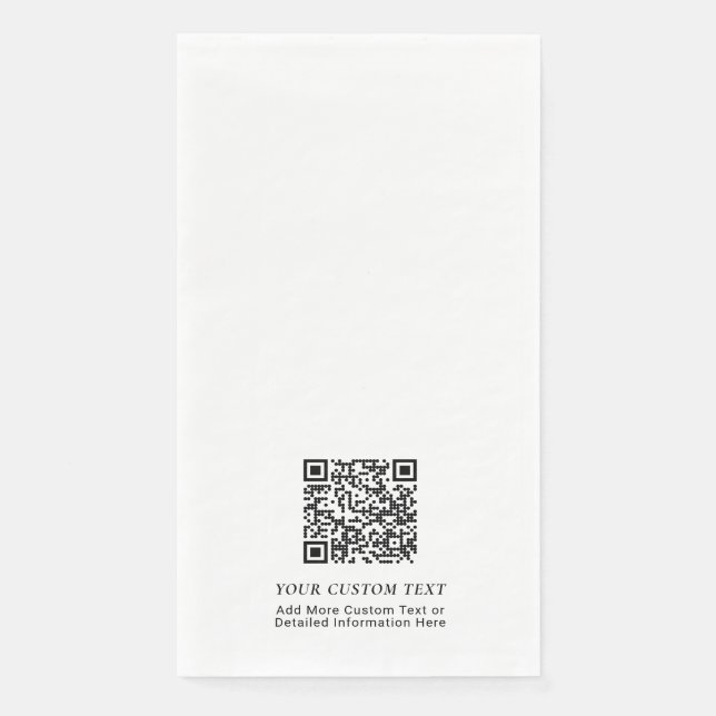 Simple Branded Custom QR Code Business Promotional Napkin (Front)