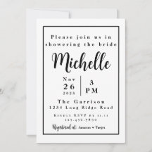 Simple bridal shower invitation | Minimalist 