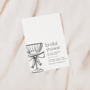 Simple Bridal Shower Invite with Champagne Glasses