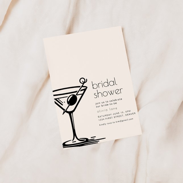Simple Bridal Shower Invite with Martini Glass (Creator Uploaded)