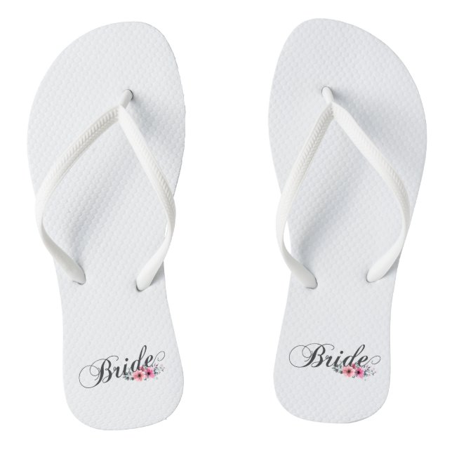 Simple Bride Floral Calligraphy | Flip Flops (Footbed)