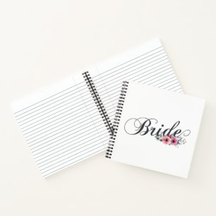Simple Bride Floral Calligraphy Notebook