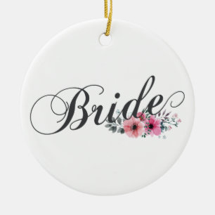 Simple Bride Floral Calligraphy   Ornament