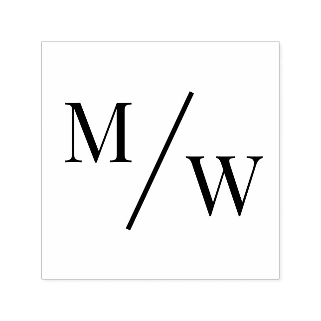 Simple Bride Groom Wedding 2 Initial Monogram D Self-inking Stamp (Design)
