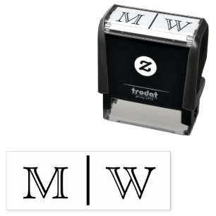 Simple Bride Groom Wedding 2 Initial Monogram VSO Self-inking Stamp