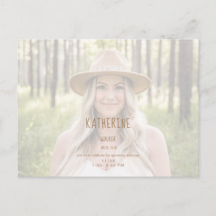 Simple Bride Photo Bridal Shower Invitation Postcard