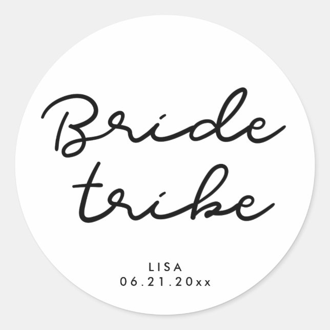 Simple Bride Tribe Classic Round Sticker (Front)