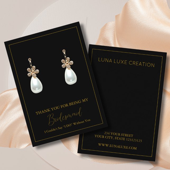 Simple Bridesmaid Gift Earring Display Card (Creator Uploaded)