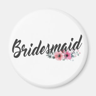 Simple Bridesmaid Wedding Calligraphy Magnet