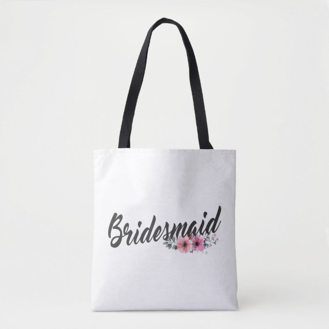 Simple Bridesmaid Wedding Calligraphy | Tote Bag (Front)