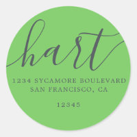 Simple Bright Green Family Return Address Label