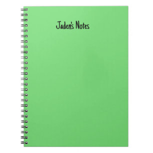 Simple Bright Green Personalised Cover Writing Notebook