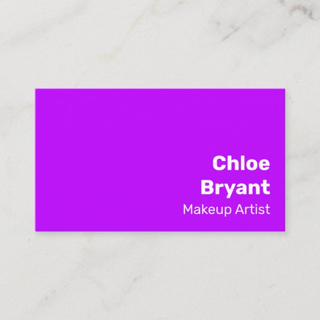 Simple Bright Purple Bold Modern Vibrant Business Card (Front)