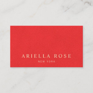 Simple Bright Red Minimal, Elegant Professional Business Card