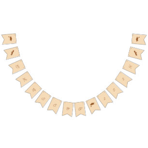 Simple Brown And Beige Customisable Graduation Bunting
