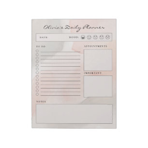 Simple Brown and Beige Minimalist Daily Planner Notepad