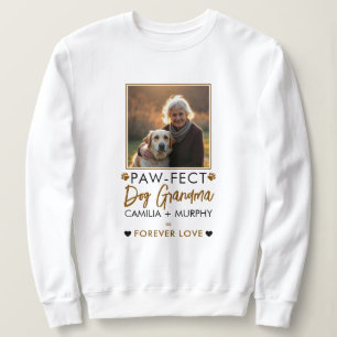 Simple Brown & Black Text Dog Grandma Photo Sweatshirt