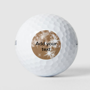 Simple brown glitter sparkle stars add your text golf balls
