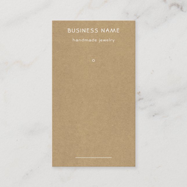 Simple Brown Kraft Paper Print Earring Price Tag  (Front)