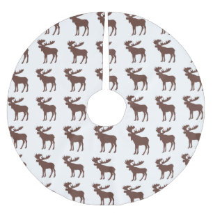 Simple brown moose pattern tree skirt