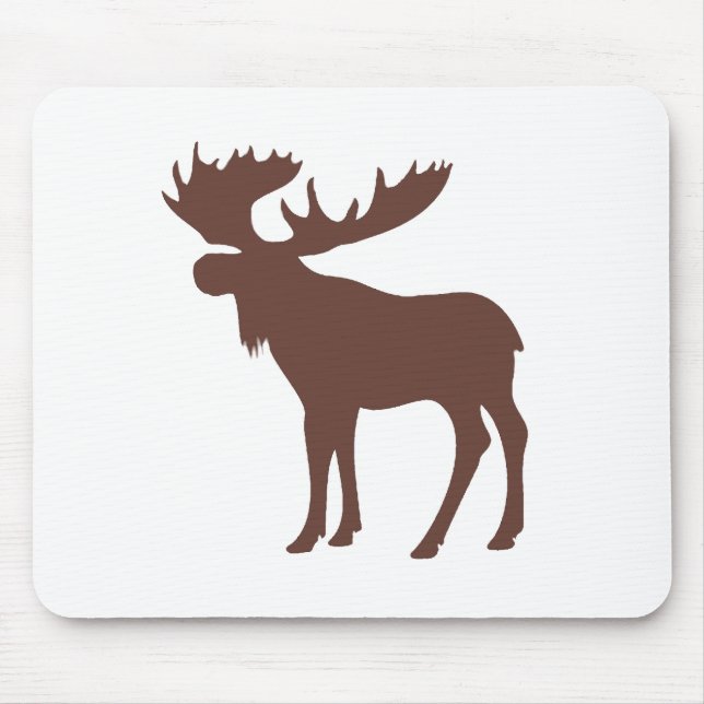 Simple brown moose symbol mouse mat (Front)
