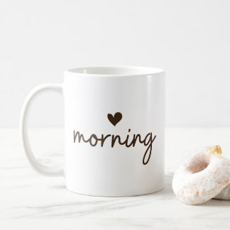 Simple Brown "Morning" Coffee Mug
