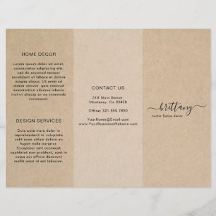 Simple Brown Rustic Trifold Brochure