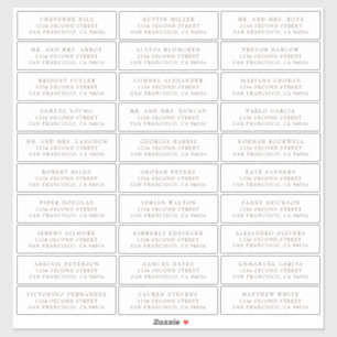 Simple Brown Serif Wedding Guest Address Labels