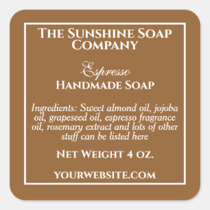 Simple Brown Soap and Cosmetics Label 