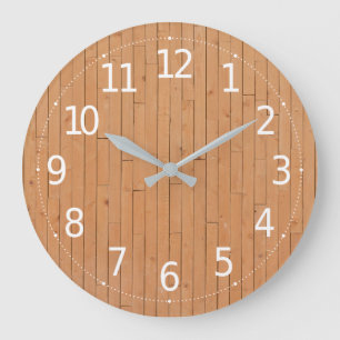 Simple Brown Wood Background   Wall Clock