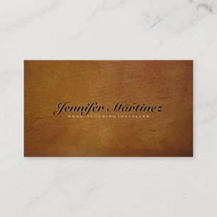 Simple Brown Wood Grain Texture Business Card