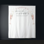 Simple  brunch and bubbly bridal shower backdrop tapestry<br><div class="desc">Brunch and Bubbly floral Bridal Shower backdrop. Features pretty chic watercolor  two  bubbly champagne flutes at the top of backdrop,  makes this elegant bridal shower photo booth backdrop a perfect choice for champagne themed mimosa bridal shower brunch or bridal shower luncheon.</div>