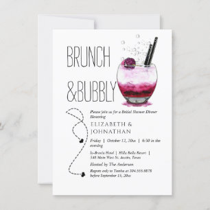 Simple Brunch And Bubbly Cocktail Invitation