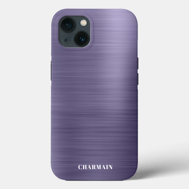 Simple Brush Metal Midnight Case-Mate iPhone Case (Back)