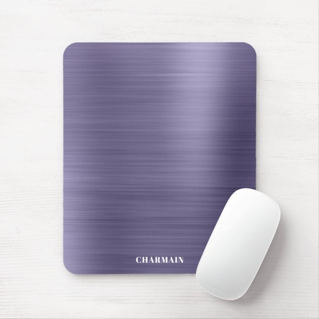Simple Brush Metal Midnight Mouse Mat (With Mouse)