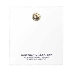 Simple Brushed Gold Logo Name Title Notepad