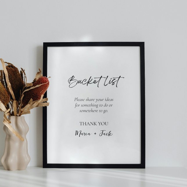 Simple Bucket List Wedding Bridal Shower Sign (Creator Uploaded)