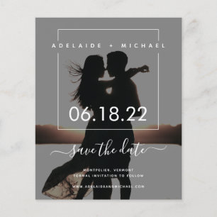 Simple Budget Elegant Photo Wedding Save the Date Flyer