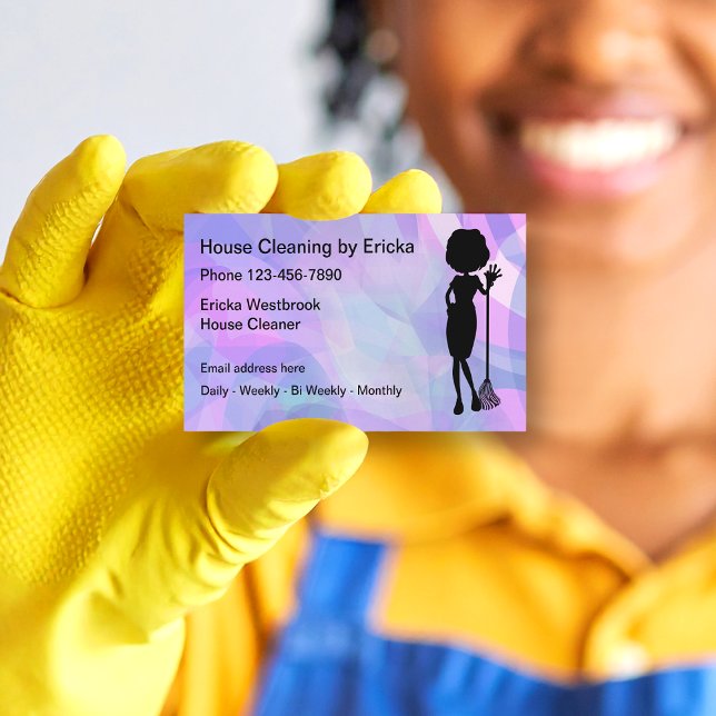 Simple Budget House Cleaning Business Cards (Creator Uploaded)