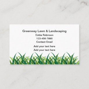 Simple Budget Lawn Landscaping Business Cards
