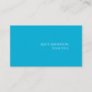 Simple Budget One Solid Colour Modern Light Blue  Business Card