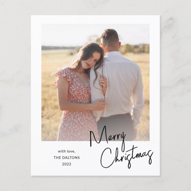 Simple Budget Photo Christmas Holiday Card (Front)