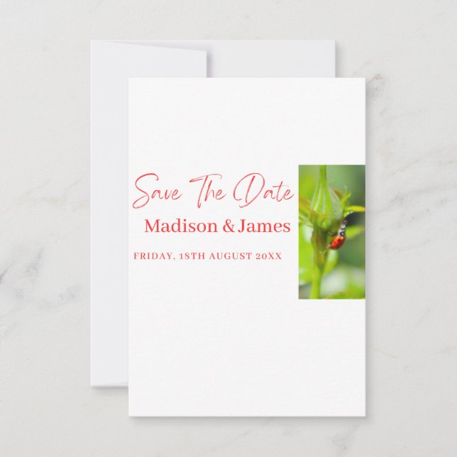 SImple budget save the date script invitations (Front)