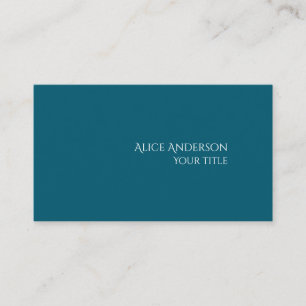 Simple Budget Solid Colour Modern Elegant Teal  Business Card