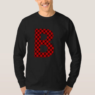 Simple Buffalo Plaid Capital Letter B Buffalo Plai T-Shirt