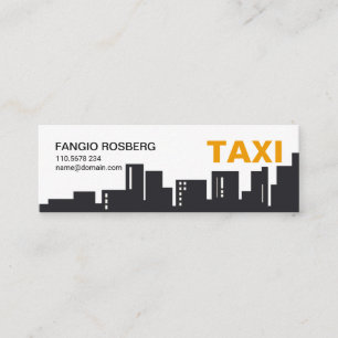 Simple Building Silhouette Transportation Taxi Mini Business Card